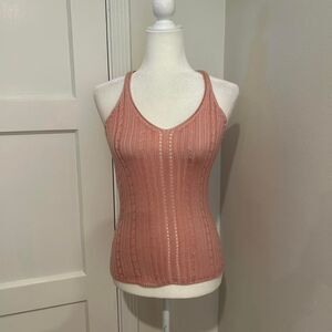 DKNY Y2K Coquette Knit Women's Pink Tank Top Size XS